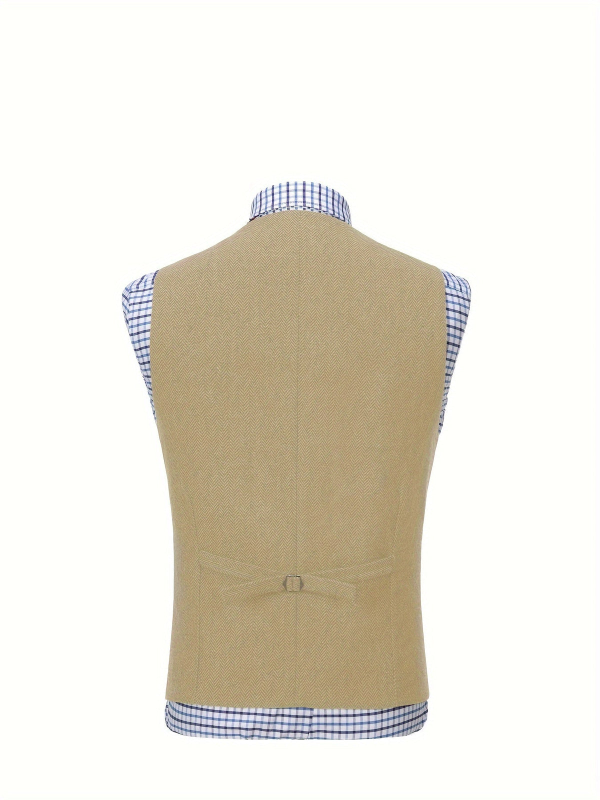 Men's Herringbone Suit Vest with Notch Lapel