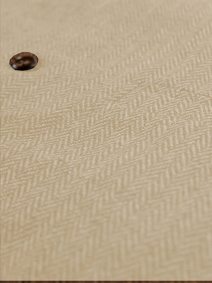 Men's Herringbone Suit Vest with Notch Lapel