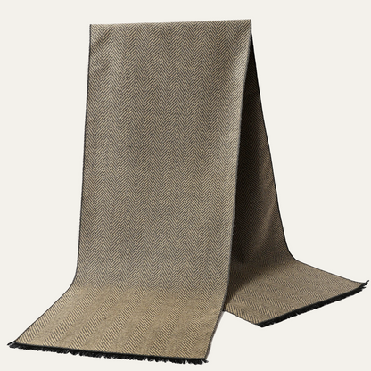 Men's Herringbone Winter Scarf with Fringed Ends
