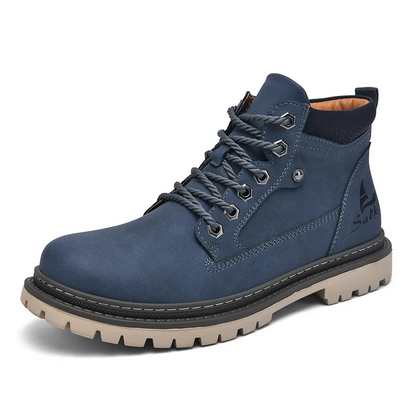 Men's Lace-Up Hiking Boots with Padded Collar and Reinforced Heel