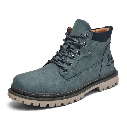 Men's Lace-Up Hiking Boots with Padded Collar and Reinforced Heel