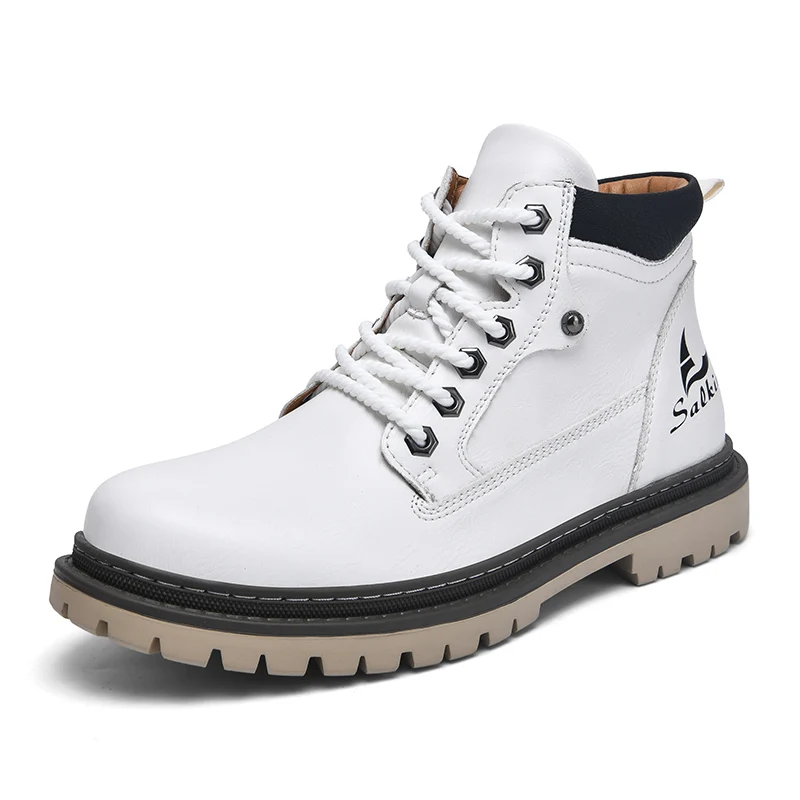 Men's Lace-Up Hiking Boots with Padded Collar and Reinforced Heel