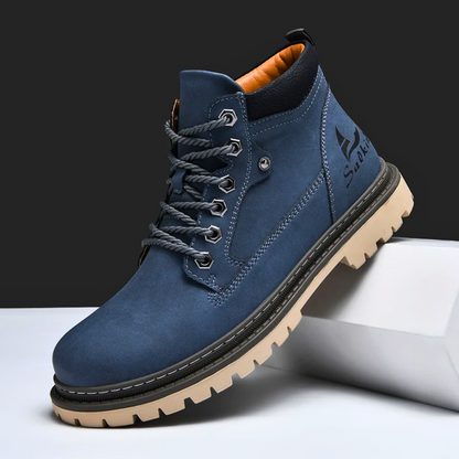 Men's Lace-Up Hiking Boots with Padded Collar and Reinforced Heel