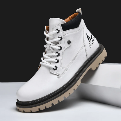 Men's Lace-Up Hiking Boots with Padded Collar and Reinforced Heel