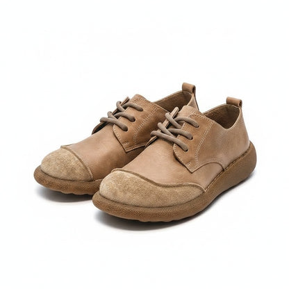Men's Lace-Up Oxford Shoes with Round Toe and Chunky Sole