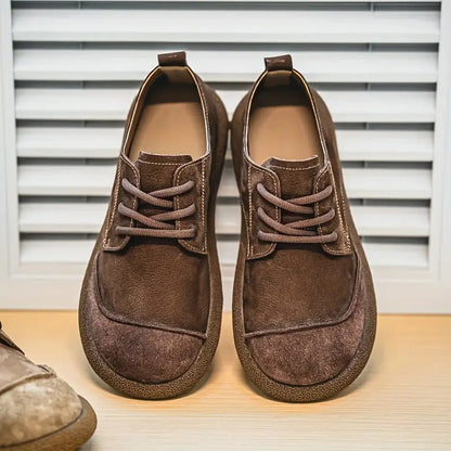 Men's Lace-Up Oxford Shoes with Round Toe and Chunky Sole