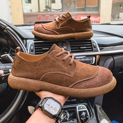 Men's Lace-Up Shoes with Round Toe and Chunky Sole