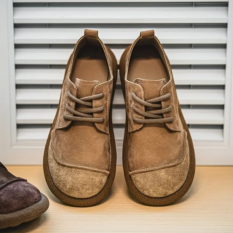 Men's Lace-Up Shoes with Round Toe and Chunky Sole