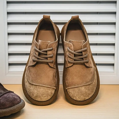 Men's Lace-Up Shoes with Round Toe and Chunky Sole