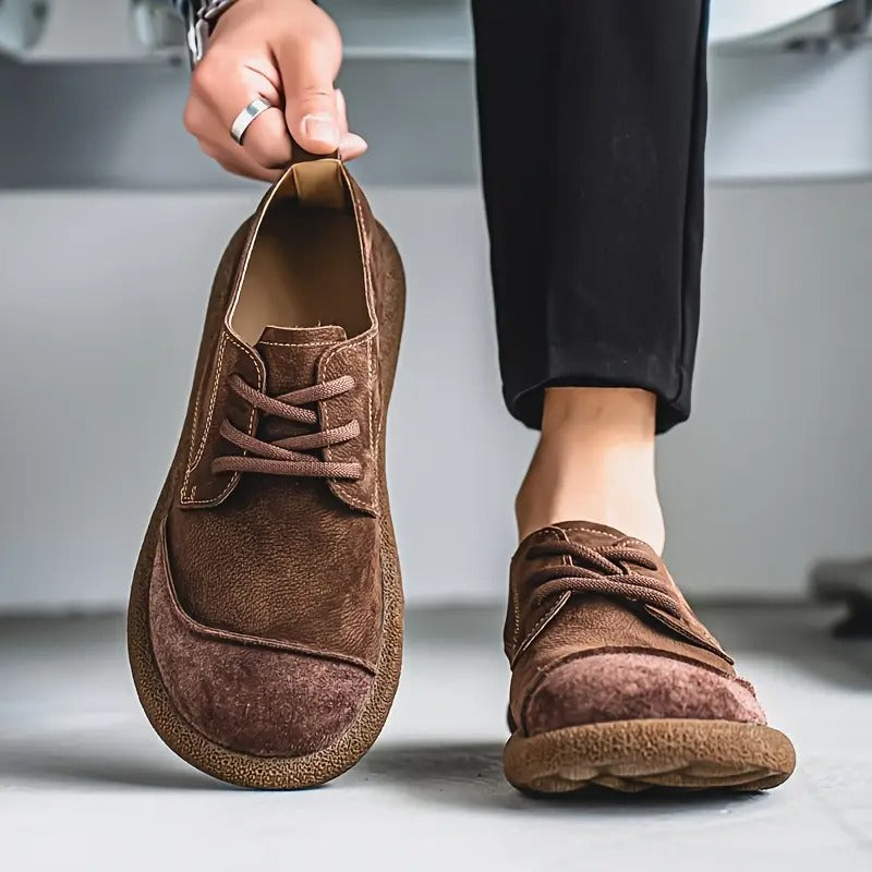 Men's Lace-Up Shoes with Round Toe and Chunky Sole