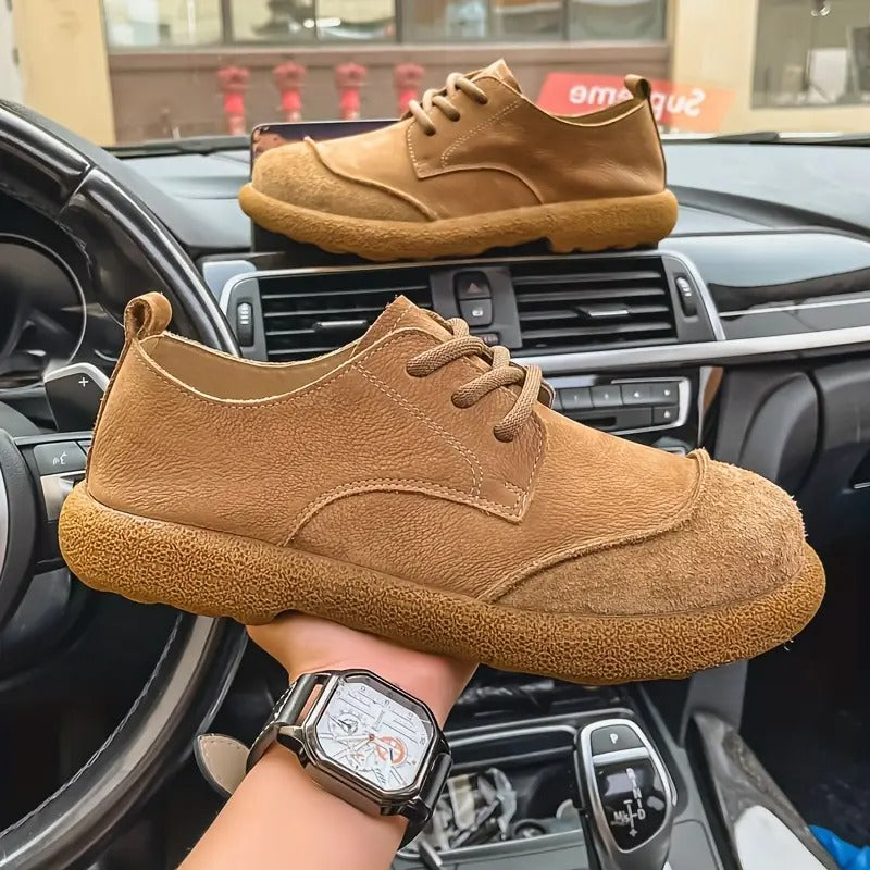 Men's Lace-Up Shoes with Round Toe and Chunky Sole