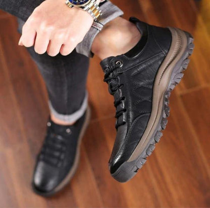 Men's Lace-Up Shoes with Rugged Sole
