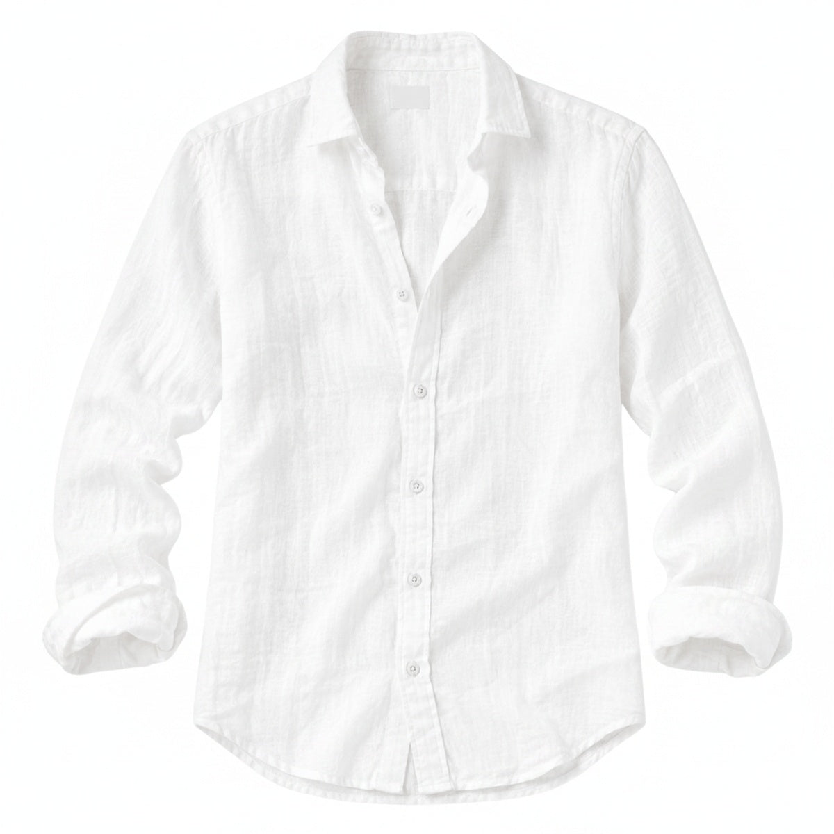 Men's Long Sleeve Button-Down Shirt with Spread Collar and Relaxed Slim Fit