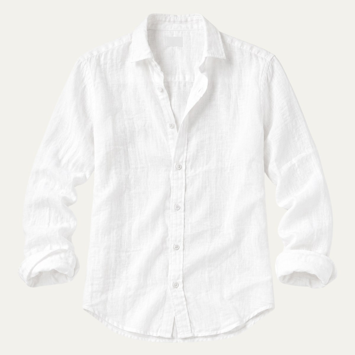Men's Long Sleeve Button-Down Shirt with Spread Collar and Relaxed Slim Fit