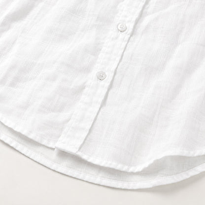 Men's Long Sleeve Button-Down Shirt with Spread Collar and Relaxed Slim Fit