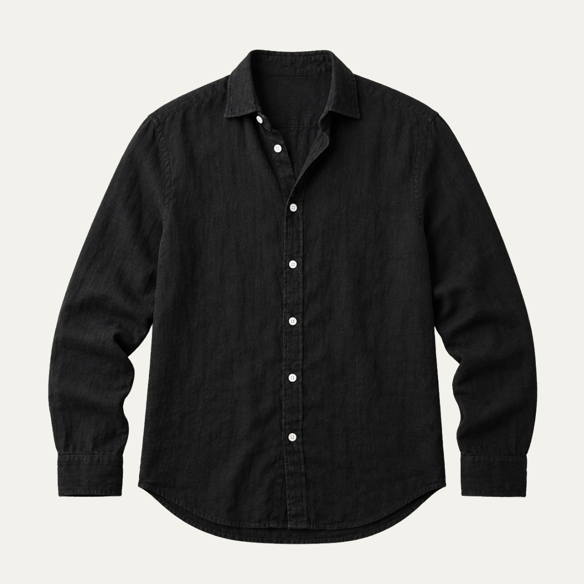 Men's Long Sleeve Button-Up Shirt with Spread Collar