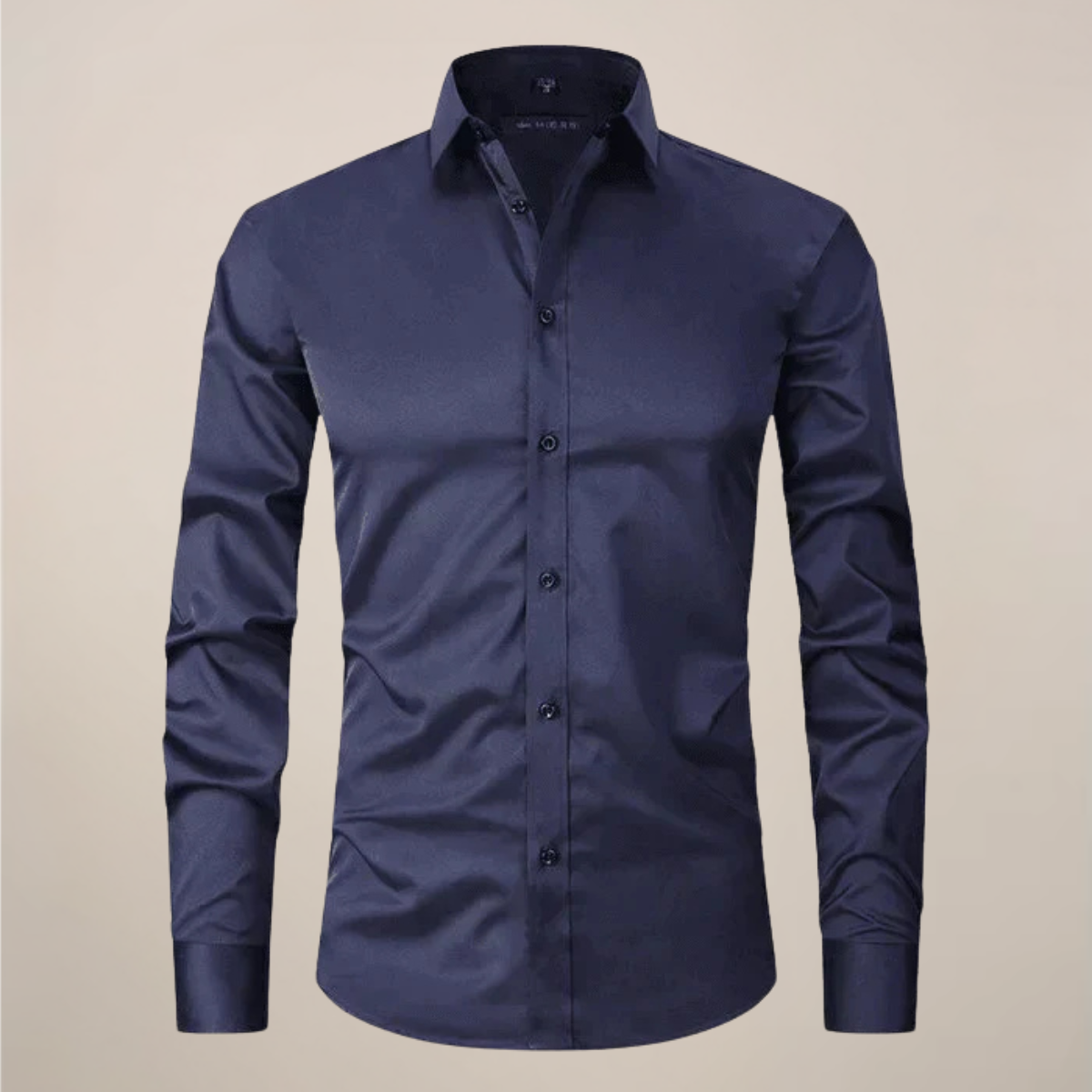 Men's Long Sleeve Dress Shirt with Spread Collar and Slim Fit