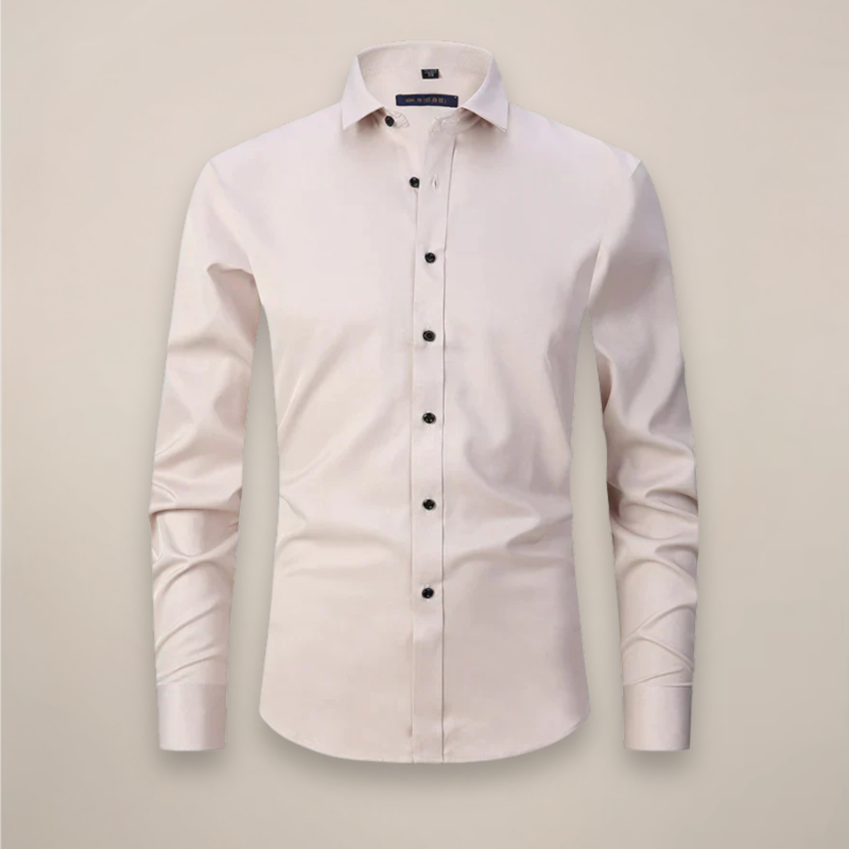 Men's Long Sleeve Dress Shirt with Spread Collar and Slim Fit