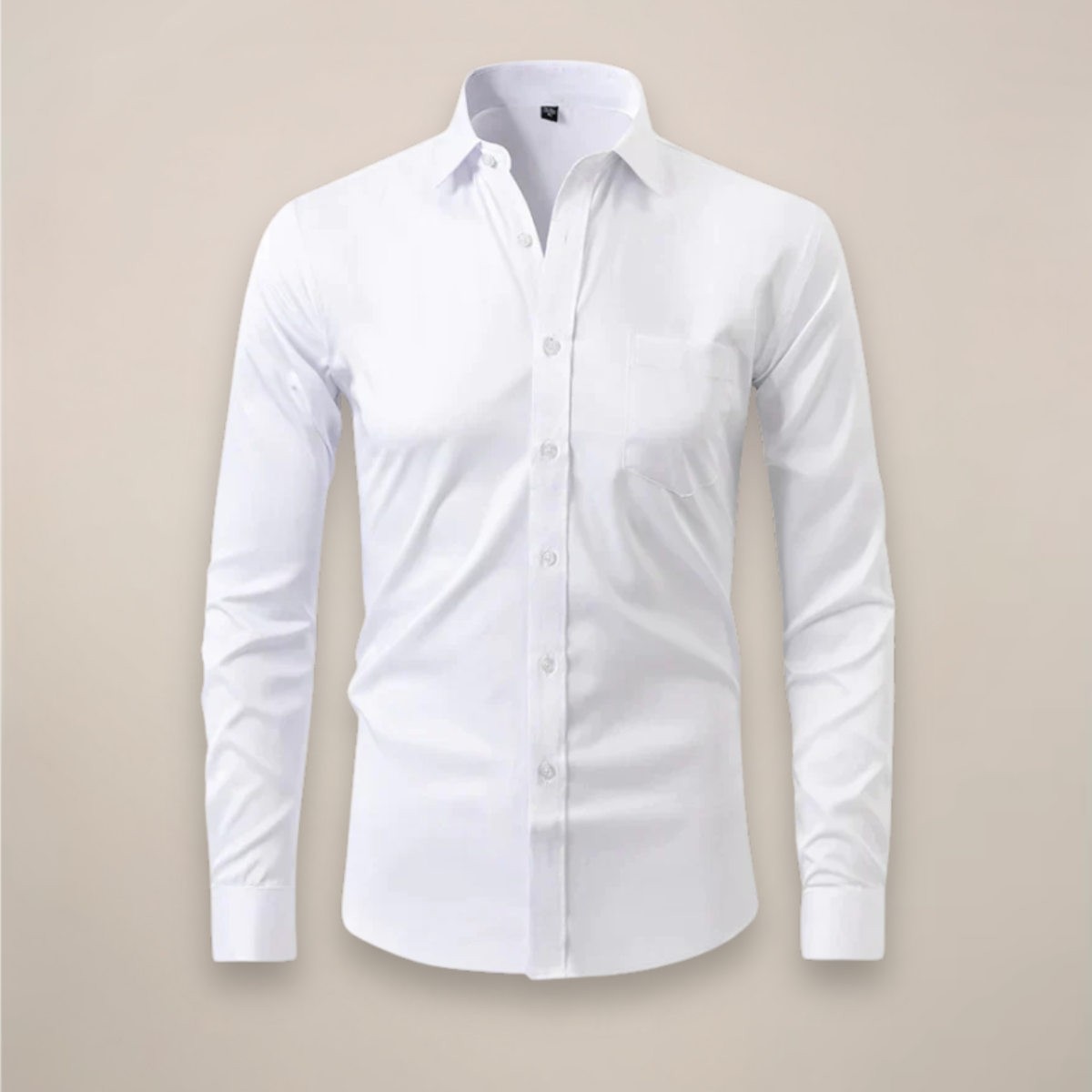 Men's Long Sleeve Dress Shirt with Spread Collar and Slim Fit