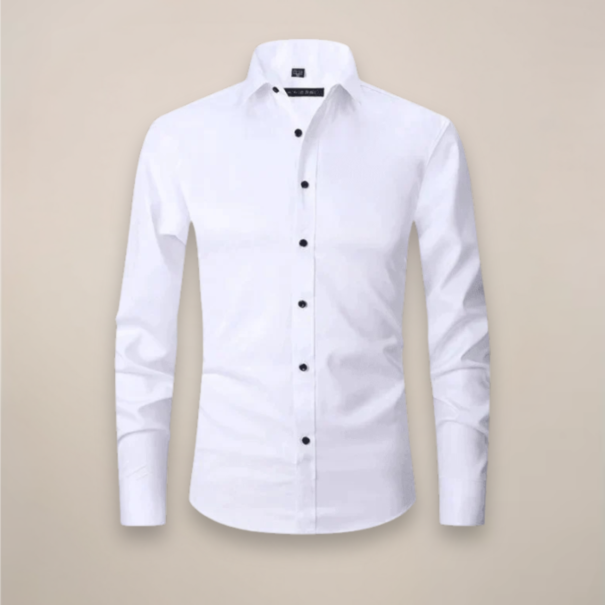 Men's Long Sleeve Dress Shirt with Spread Collar and Slim Fit