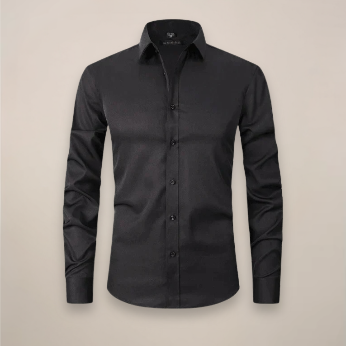 Men's Long Sleeve Dress Shirt with Spread Collar and Slim Fit
