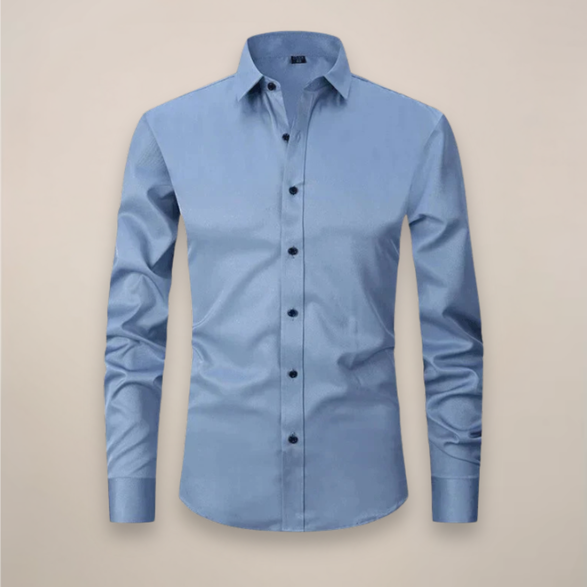 Men's Long Sleeve Dress Shirt with Spread Collar and Slim Fit