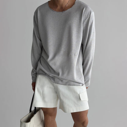 Men's Long Sleeve Pullover with Round Neck