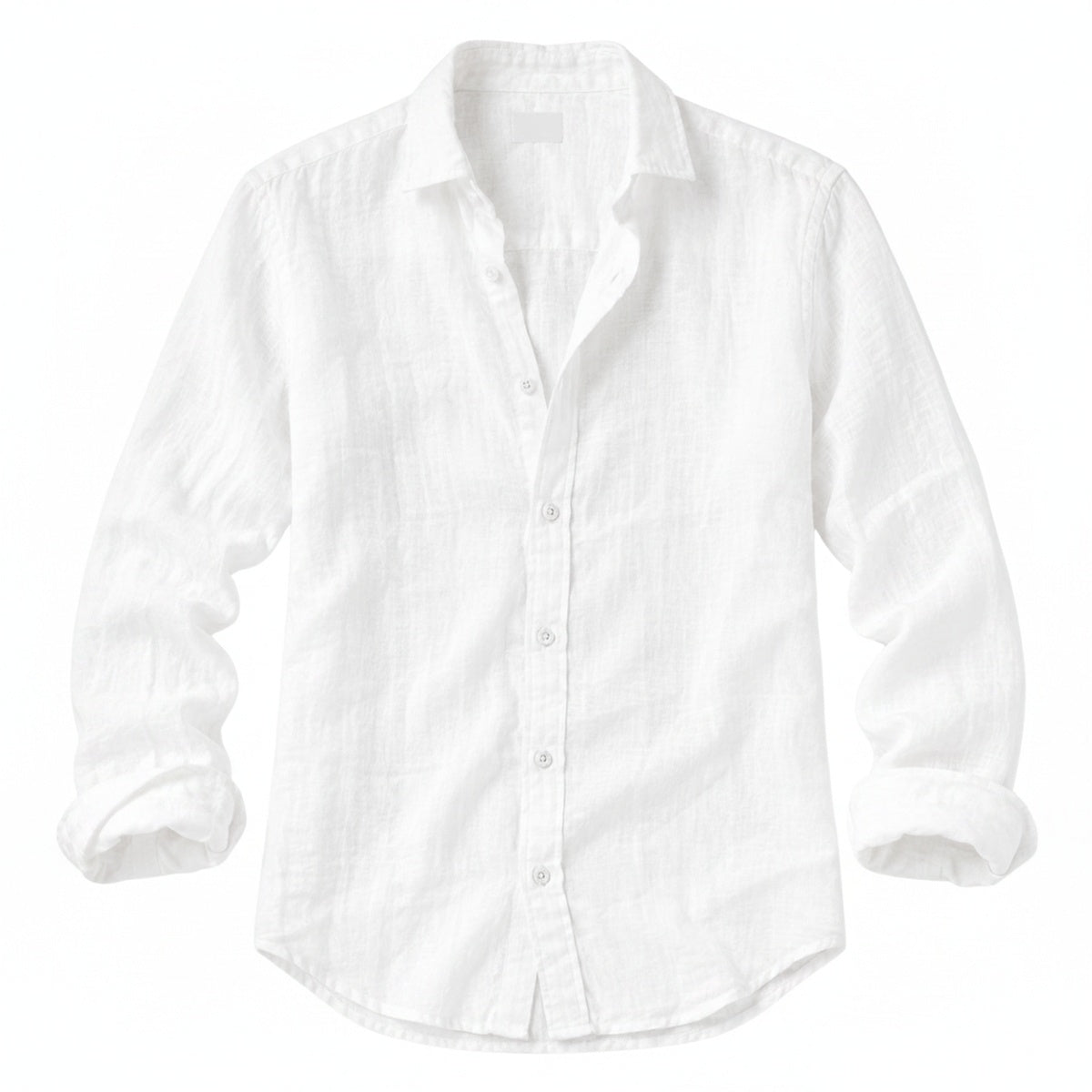 Men's Long Sleeve Shirt with Spread Collar and Button Front