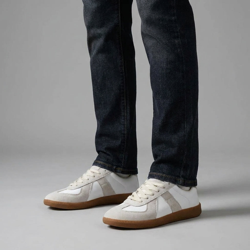 Men's Low-Top Sneakers with Lace-Up Closure and Panel Construction