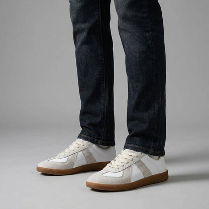 Men's Low-Top Sneakers with Lace-Up Closure and Panel Construction