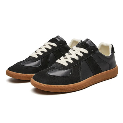 Men's Low-Top Sneakers with Lace-Up Closure and Panel Construction