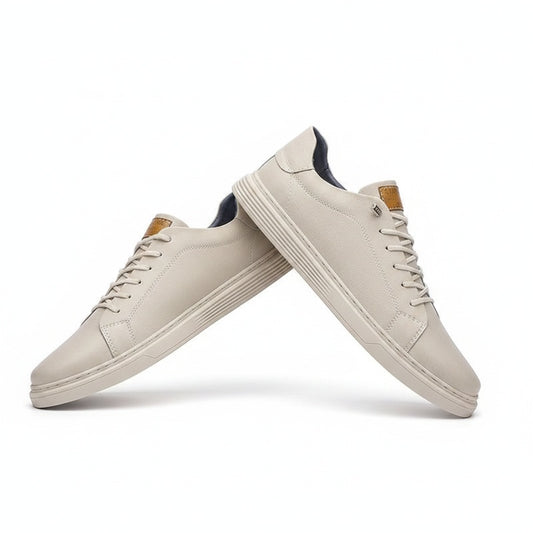 Men's Low-Top Sneakers with Lace-Up Closure and Round Toe