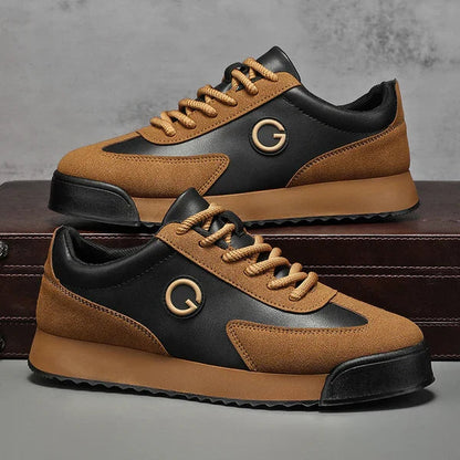 Men's Low Top Sneakers with Lace-Up Closure and Rubber Outsole