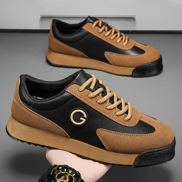 Men's Low Top Sneakers with Lace-Up Closure and Rubber Outsole