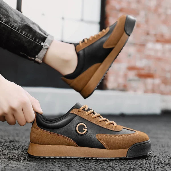 Men's Low Top Sneakers with Lace-Up Closure and Rubber Outsole
