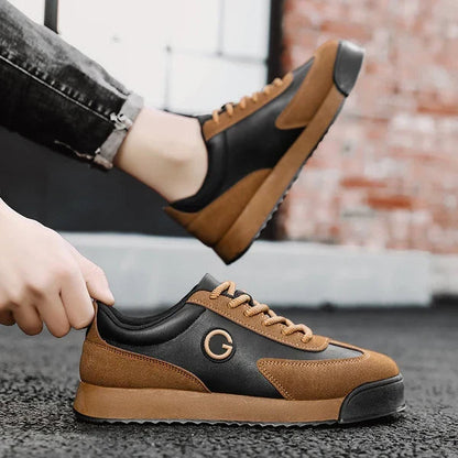 Men's Low Top Sneakers with Lace-Up Closure and Rubber Outsole