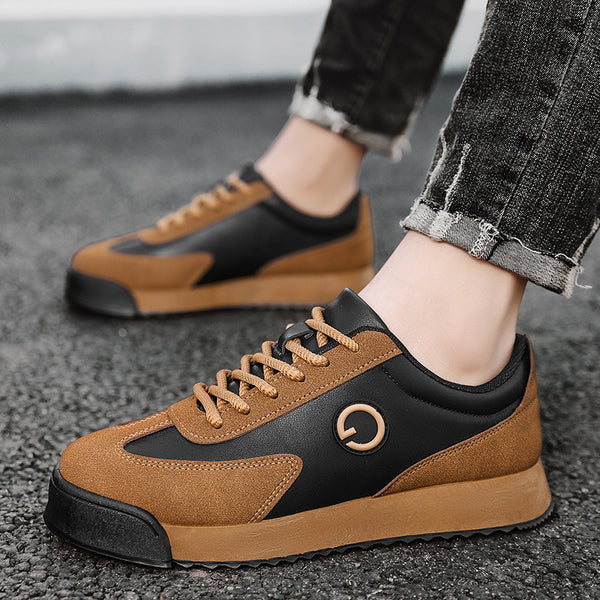Men's Low Top Sneakers with Lace-Up Closure and Rubber Outsole