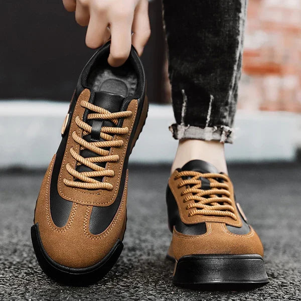 Men's Low Top Sneakers with Lace-Up Closure and Rubber Outsole