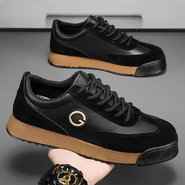 Men's Low Top Sneakers with Lace-Up Closure and Rubber Outsole
