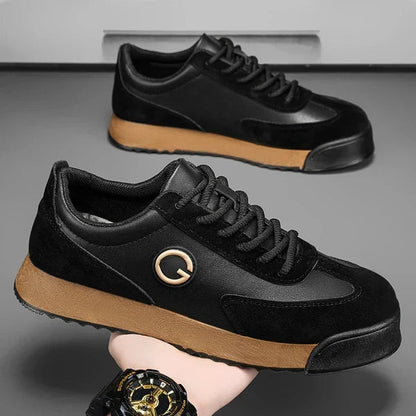 Men's Low Top Sneakers with Lace-Up Closure and Rubber Outsole