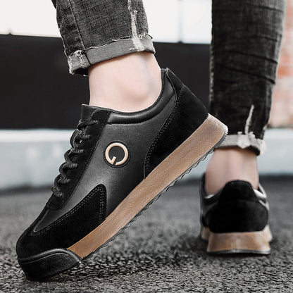 Men's Low Top Sneakers with Lace-Up Closure and Rubber Outsole