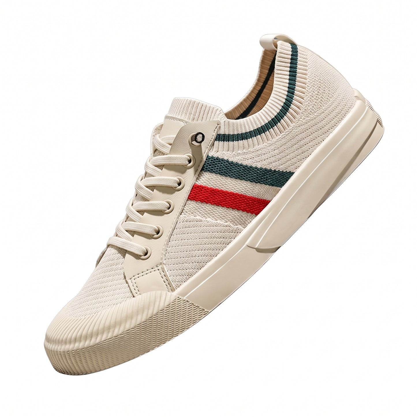 Men's Low-Top Sneakers with Lace-Up Closure and Striped Detail