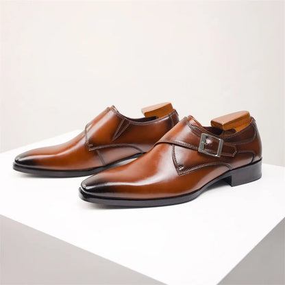 Men's Monk Strap Dress Shoes with Buckle