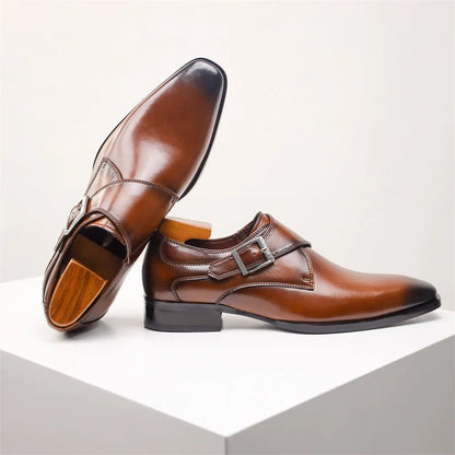 Men's Monk Strap Dress Shoes with Buckle
