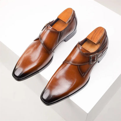 Men's Monk Strap Dress Shoes with Buckle