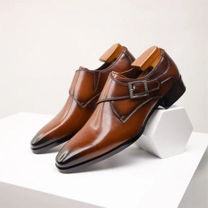 Men's Monk Strap Dress Shoes with Buckle