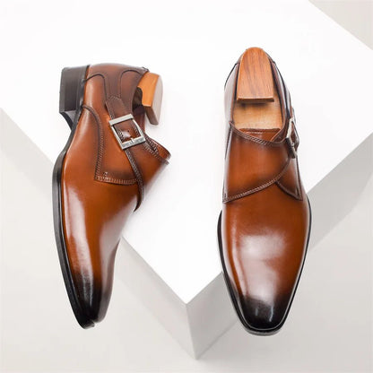 Men's Monk Strap Dress Shoes with Buckle