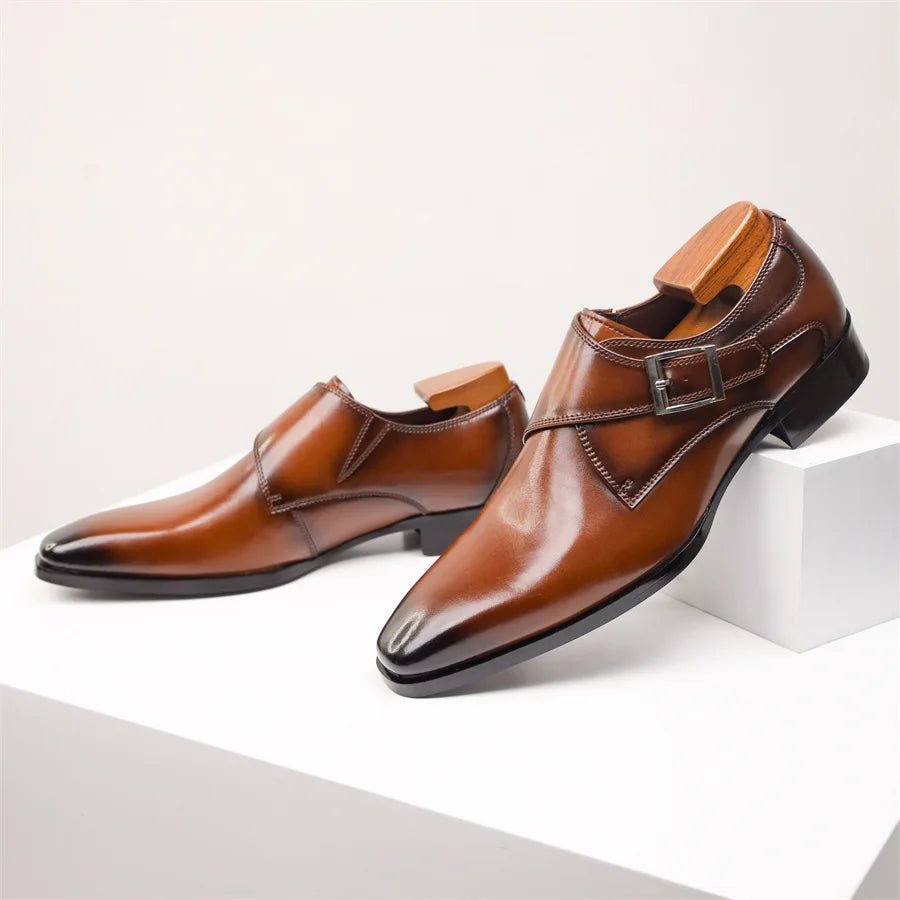 Men's Monk Strap Dress Shoes with Buckle