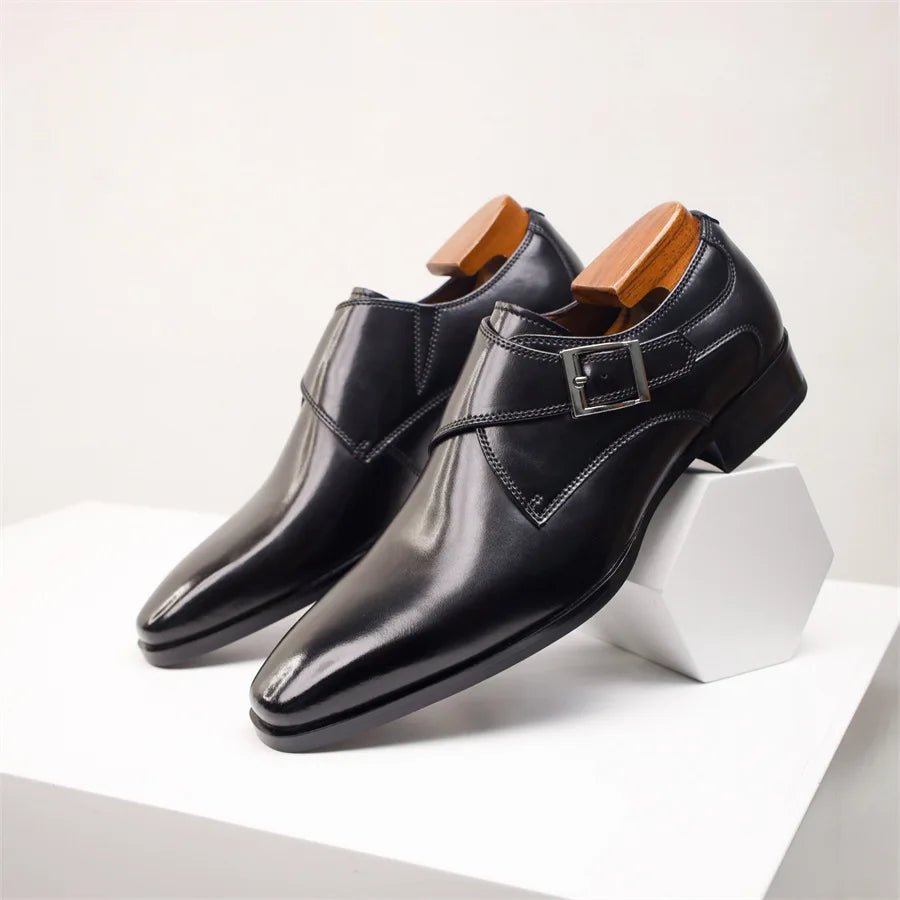 Men's Monk Strap Dress Shoes with Buckle