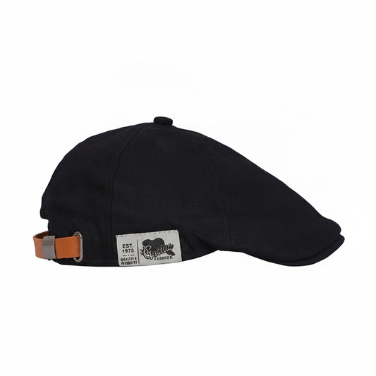 Men's Newsboy Cap Flat Cap with Adjustable Strap and Structured Brim